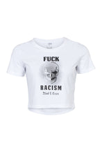 Lade das Bild in den Galerie-Viewer, FUCK RACISM CROP TEE WHITE WOMAN
