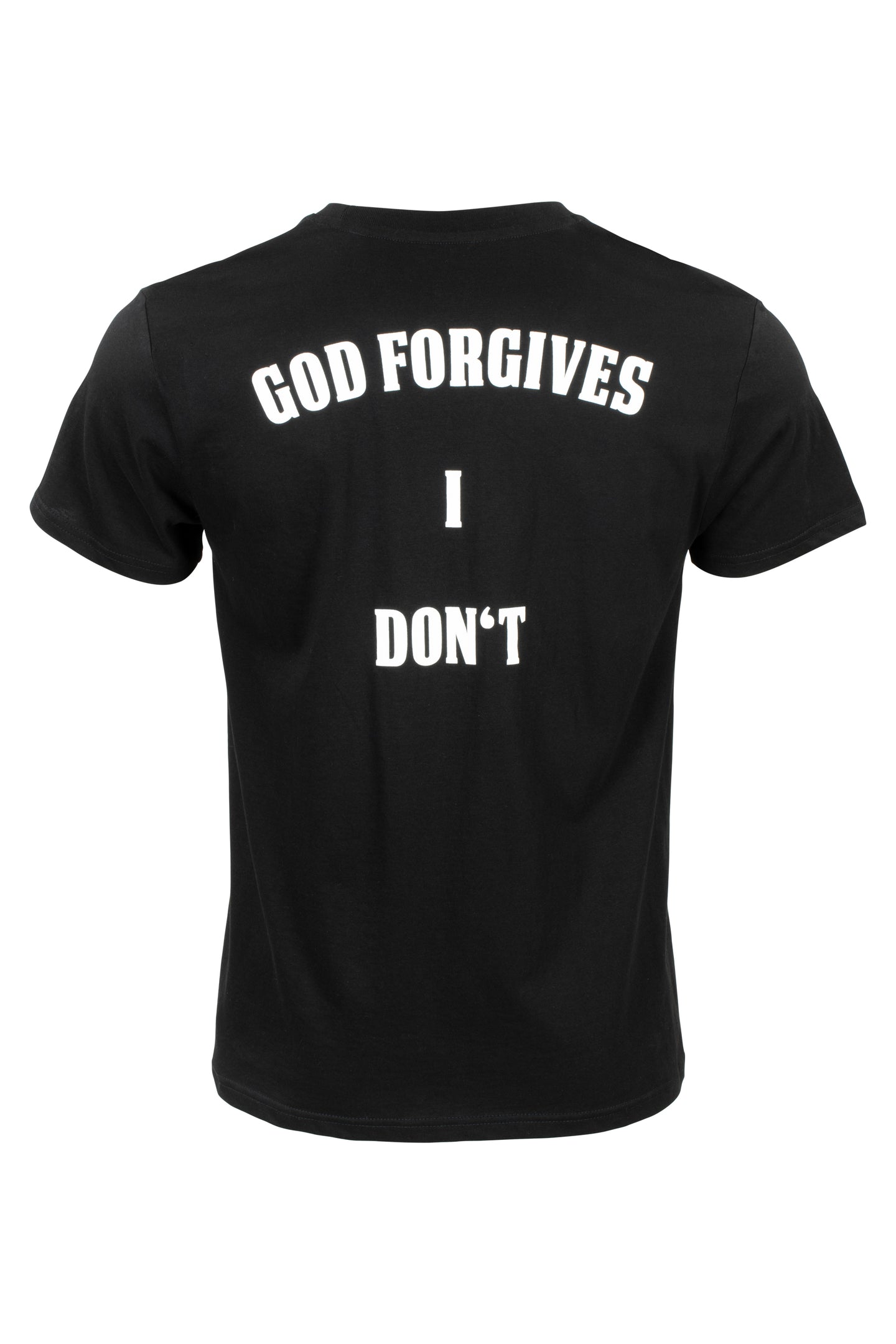 STATEMENT GOD FORGIVES TEE BLACK