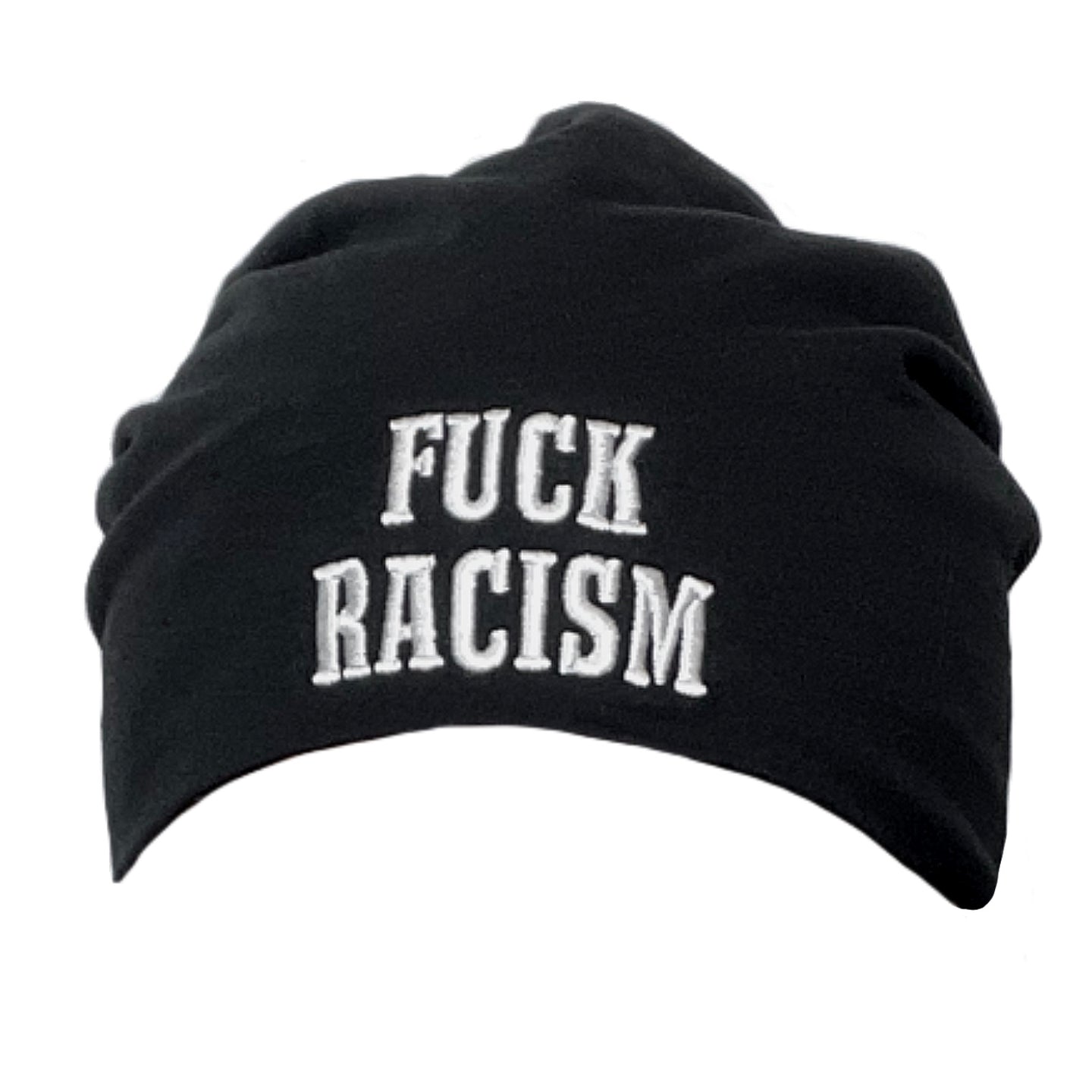 FUCK RACISM Jersey Beanie Black