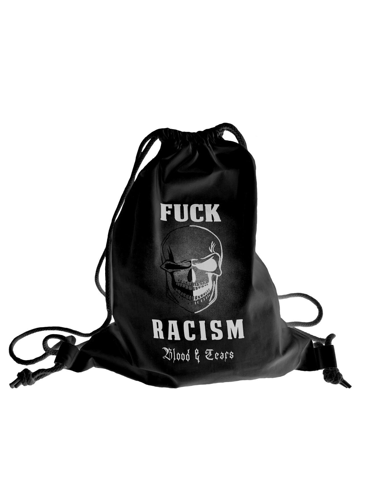 FUCK RACISM Gym Bag / Turnbeutel black