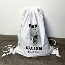 Lade das Bild in den Galerie-Viewer, FUCK RACISM Gym Bag / Turnbeutel white
