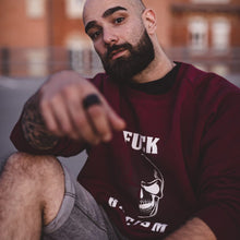 Lade das Bild in den Galerie-Viewer, FUCK RACISM SWEAT SHIRT BURGUNDY
